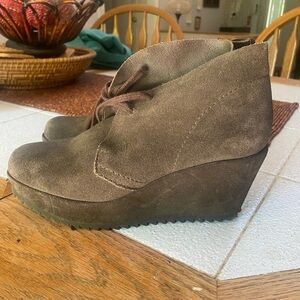 Pedro Garcia Fulvia Brown Suede Wedge Ankle Boots 36